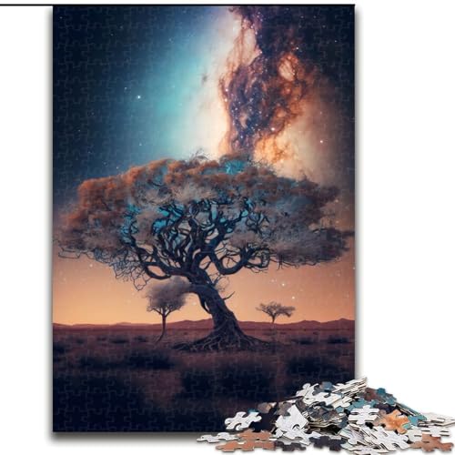 Puzzle 1000 Teile für Erwachsene, Kosmischer Lebensbaum, aus Holz, Kinder ab 14 Jahren, 50x75cm, Denkspiel für Teenager von MrChunlong