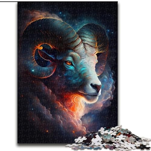 Puzzle 1000 Teile für Erwachsene, Kosmischer Widder, aus Holz, Kinder ab 14 Jahren, 50x75cm, Spaß für die ganze Familie, Basteln, perfekt für Geburtstage, Feiertage von MrChunlong