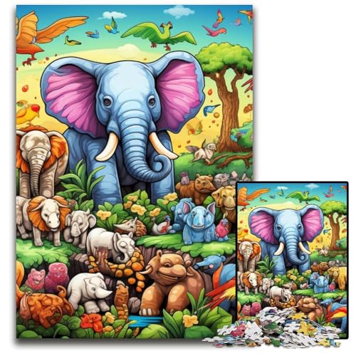 Puzzle 1000 Teile für Erwachsene, Kunst-Elefant, Holzpuzzle, Denkspiel für Teenager und Familieninteraktion, 50x75cm/19,68x29,52 Zoll Puzzle 1000 Teile für Erwachsene, Kunst-Elefant, Holzpuzzle, Denkspiel für Teenager und Familieninteraktion, 50x75cm/19,68x29,52 Zoll von MrChunlong