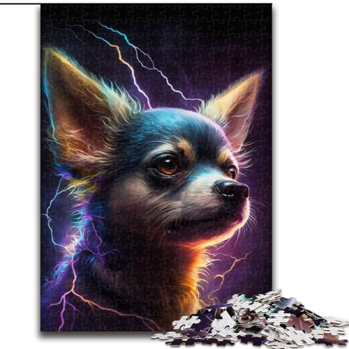 Puzzle 1000 Teile für Erwachsene, Lightning Chihuahua-Puzzle aus Pappe, Geburtstage, Feiertage und als Heimdekoration, 1000 Teile(26x38cm) von MrChunlong