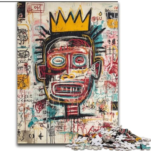 Puzzle 1000 Teile für Erwachsene, Moderne Kunst von Basquiat, Lernspielzeug für Erwachsene, ganze Familie ab 14 Jahren (Größe 50x75cm) von MrChunlong
