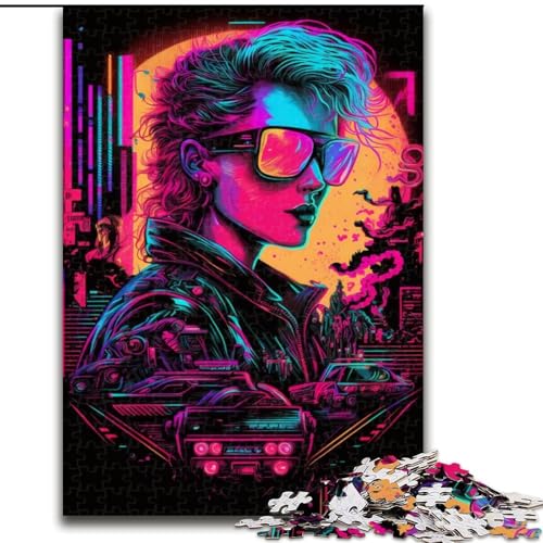 Puzzle 1000 Teile für Erwachsene, Neon-Roboter aus Holz, Kinder ab 14 Jahren, 50x75cm, Denkspiel für Teenager von MrChunlong