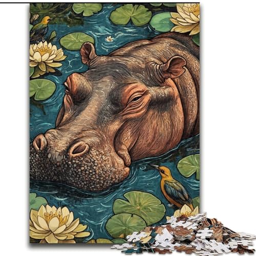 Puzzle 1000 Teile für Erwachsene, Nilpferd, hilft dem Gehirn, süchtig machendes Spielzeug zu trainieren, um Geduld zu fördern, perfekte Dekoration (Größe 50x75cm) von MrChunlong