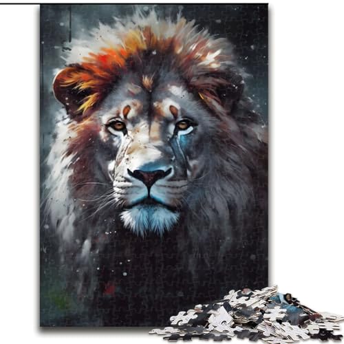 Puzzle 1000 Teile für Erwachsene, Ölgemälde, Löwenporträt, aus Holz, perfektes DIY-Kunstdekor oder Geburtstagsgeschenk, 50x75cm, für Geburtstage, Feiertage, Weihnachten, Halloween Puzzle 1000 Teile für Erwachsene, Ölgemälde, Löwenporträt, aus Holz, perfektes DIY-Kunstdekor oder Geburtstagsgeschenk, 50x75cm, für Geburtstage, Feiertage, Weihnachten, Halloween von MrChunlong