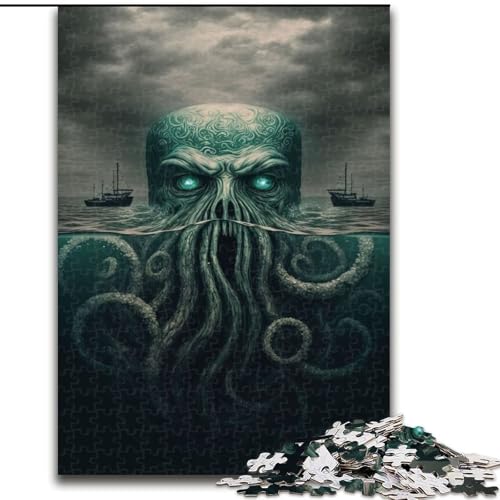 Puzzle 1000 Teile für Erwachsene, Oktopus aus Holz, Kinder ab 14 Jahren, 50x75cm, Denkspiel für Teenager von MrChunlong