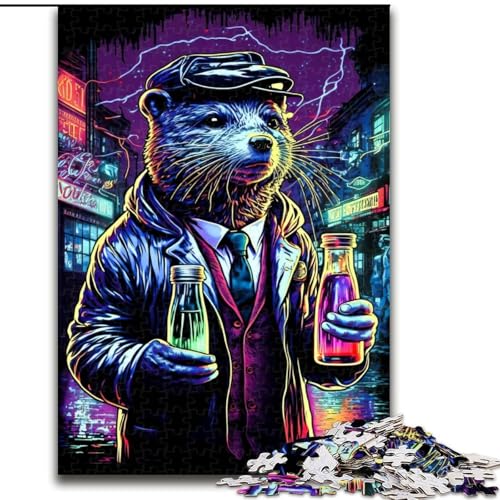Puzzle 1000 Teile für Erwachsene, Otter Neon, aus Holz, perfektes DIY-Kunstdekor oder Geburtstagsgeschenk, 50x75cm, für Geburtstage, Feiertage, Weihnachten, Halloween Puzzle 1000 Teile für Erwachsene, Otter Neon, aus Holz, perfektes DIY-Kunstdekor oder Geburtstagsgeschenk, 50x75cm, für Geburtstage, Feiertage, Weihnachten, Halloween von MrChunlong