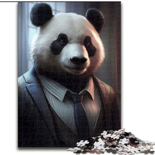 Puzzle 1000 Teile für Erwachsene, Pandabär-Anzug, Tier aus Holz, perfektes DIY-Kunstdekor oder Geburtstagsgeschenk, 50x75cm, für Geburtstag, Urlaub, Weihnachten, Halloween von MrChunlong