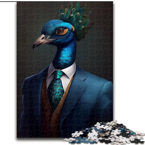 Puzzle 1000 Teile für Erwachsene, Pfauenkostüm aus Holz, Kinder ab 14 Jahren, 50x75cm, Denkspiel für Teenager von MrChunlong