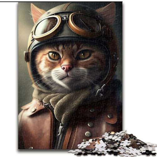 Puzzle 1000 Teile für Erwachsene, Pilotenkatze, aus Holz, perfektes DIY-Kunstdekor oder Geburtstagsgeschenk, 50x75cm, für Geburtstag, Urlaub, Weihnachten, Halloween Puzzle 1000 Teile für Erwachsene, Pilotenkatze, aus Holz, perfektes DIY-Kunstdekor oder Geburtstagsgeschenk, 50x75cm, für Geburtstag, Urlaub, Weihnachten, Halloween von MrChunlong
