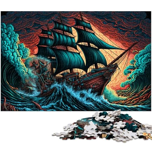 Puzzle 1000 Teile für Erwachsene, Piratenschiff, Holzpuzzle, Denkspiel für Teenager und Familieninteraktion, 50x75cm/19,68x29,52 Zoll Puzzle 1000 Teile für Erwachsene, Piratenschiff, Holzpuzzle, Denkspiel für Teenager und Familieninteraktion, 50x75cm/19,68x29,52 Zoll von MrChunlong