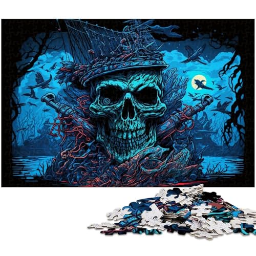 Puzzle 1000 Teile für Erwachsene, Piratenskelett, Holzpuzzle, interaktives Familienspiel, Bastelgeschenk mit farbenfrohen Kunstwerken, 50x75cm/19,68x29,52 Zoll Puzzle 1000 Teile für Erwachsene, Piratenskelett, Holzpuzzle, interaktives Familienspiel, Bastelgeschenk mit farbenfrohen Kunstwerken, 50x75cm/19,68x29,52 Zoll von MrChunlong