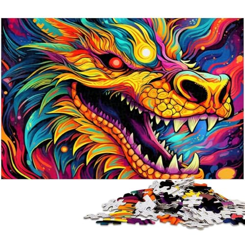 Puzzle 1000 Teile für Erwachsene, Psychedelic Art Dragon, Unmögliches Puzzle für Erwachsene, DIY-Geschenk zur Heimdekoration, Denkspiel, 26x38cm/10,23x14,96 Zoll Puzzle 1000 Teile für Erwachsene, Psychedelic Art Dragon, Unmögliches Puzzle für Erwachsene, DIY-Geschenk zur Heimdekoration, Denkspiel, 26x38cm/10,23x14,96 Zoll von MrChunlong