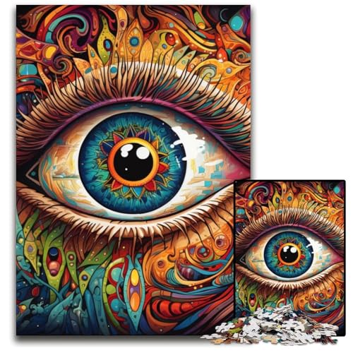 Puzzle 1000 Teile für Erwachsene, Psychedelische Augen, Holzpuzzle, interaktives Familienspiel, Bastelgeschenk mit farbenfrohen Kunstwerken, 50x75cm/19,68x29,52 Zoll Puzzle 1000 Teile für Erwachsene, Psychedelische Augen, Holzpuzzle, interaktives Familienspiel, Bastelgeschenk mit farbenfrohen Kunstwerken, 50x75cm/19,68x29,52 Zoll von MrChunlong