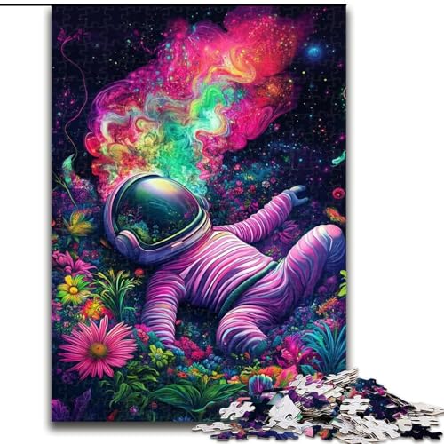 Puzzle 1000 Teile für Erwachsene, Psychedelischer Astronaut, Lernspielzeug für Erwachsene, ganze Familie ab 14 Jahren (Größe 26x38cm) von MrChunlong