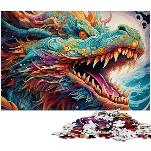 Puzzle 1000 Teile für Erwachsene, Psychedelischer Kunstdrache, Holzpuzzle, Denkspiel für Teenager und Familieninteraktion, 50x75cm/19,68x29,52 Zoll Puzzle 1000 Teile für Erwachsene, Psychedelischer Kunstdrache, Holzpuzzle, Denkspiel für Teenager und Familieninteraktion, 50x75cm/19,68x29,52 Zoll von MrChunlong