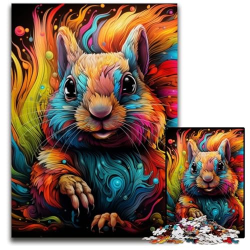 Puzzle 1000 Teile für Erwachsene, Psychedelisches Eichhörnchen, Papp-Puzzle, Denkspiel für Teenager und Familieninteraktion, 26x38cm/10,23x14,96 Zoll Puzzle 1000 Teile für Erwachsene, Psychedelisches Eichhörnchen, Papp-Puzzle, Denkspiel für Teenager und Familieninteraktion, 26x38cm/10,23x14,96 Zoll von MrChunlong