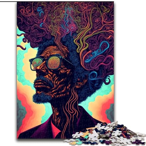 Puzzle 1000 Teile für Erwachsene, Psychedelisches Gehirn, aus Holz, Kinder ab 14 Jahren, 50x75cm, Denkspiel für Teenager von MrChunlong