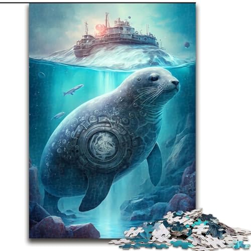 Puzzle 1000 Teile für Erwachsene, Robben-Fantasiewesen aus Holz, Kinder ab 14 Jahren, 50x75cm, Denkspiel für Teenager von MrChunlong