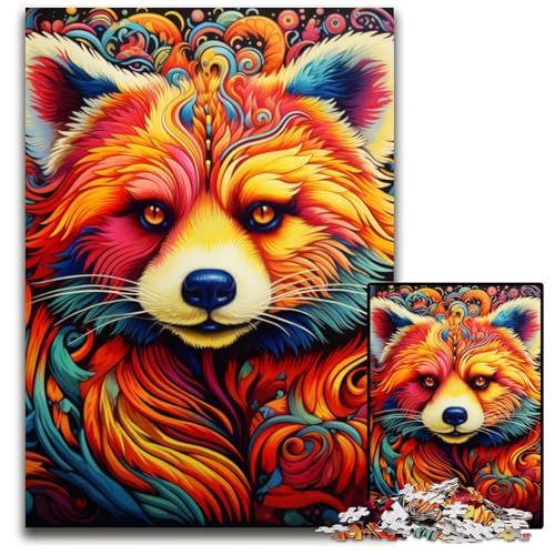 Puzzle 1000 Teile für Erwachsene, Roter Panda, Tier-Puzzle aus Pappe, Denkspiel für Teenager und Familieninteraktion, 26x38cm/10,23x14,96 Zoll von MrChunlong