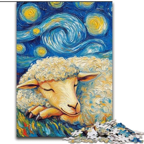 Puzzle 1000 Teile für Erwachsene, Schaf-Nachthimmel, aus Holz, perfektes DIY-Kunstdekor oder Geburtstagsgeschenk, 50x75cm, für Geburtstag, Urlaub, Weihnachten, Halloween Puzzle 1000 Teile für Erwachsene, Schaf-Nachthimmel, aus Holz, perfektes DIY-Kunstdekor oder Geburtstagsgeschenk, 50x75cm, für Geburtstag, Urlaub, Weihnachten, Halloween von MrChunlong