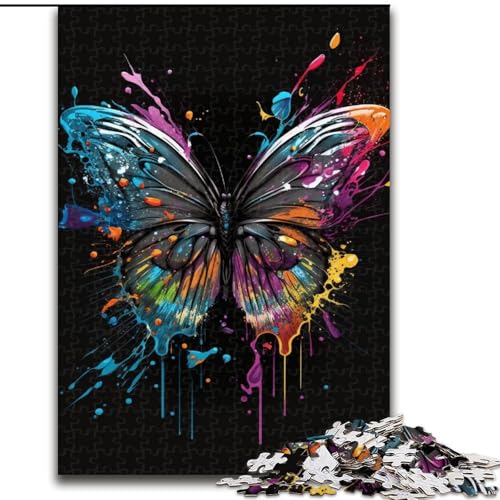 Puzzle 1000 Teile für Erwachsene, Schmetterlingsmalerei, aus Holz, Kinder ab 14 Jahren, 50x75cm, herausfordernd und unterhaltsam, Familienaktivität von MrChunlong
