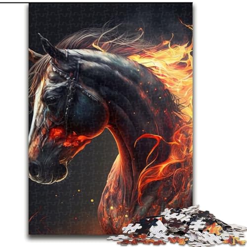 Puzzle 1000 Teile für Erwachsene, Schwarzes Pferd, Puzzle aus Pappe, Geburtstagsgeschenkidee, anspruchsvolles Denkspiel, 1000 Teile(26x38cm) von MrChunlong