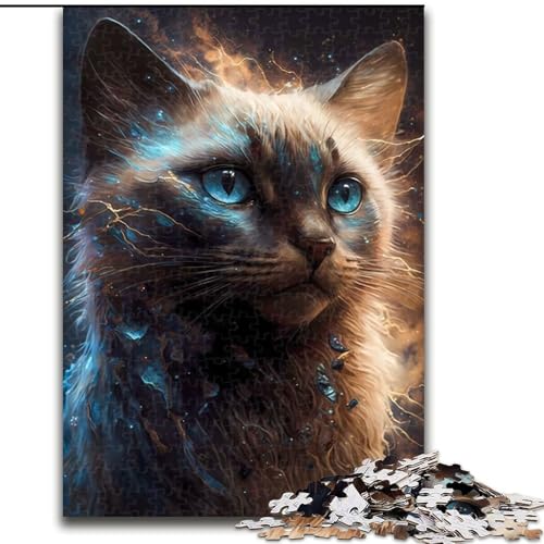 Puzzle 1000 Teile für Erwachsene, Siamkatze aus Holz, perfektes DIY-Kunstdekor oder Geburtstagsgeschenk, 50x75cm, für Geburtstage, Feiertage, Weihnachten, Halloween Puzzle 1000 Teile für Erwachsene, Siamkatze aus Holz, perfektes DIY-Kunstdekor oder Geburtstagsgeschenk, 50x75cm, für Geburtstage, Feiertage, Weihnachten, Halloween von MrChunlong