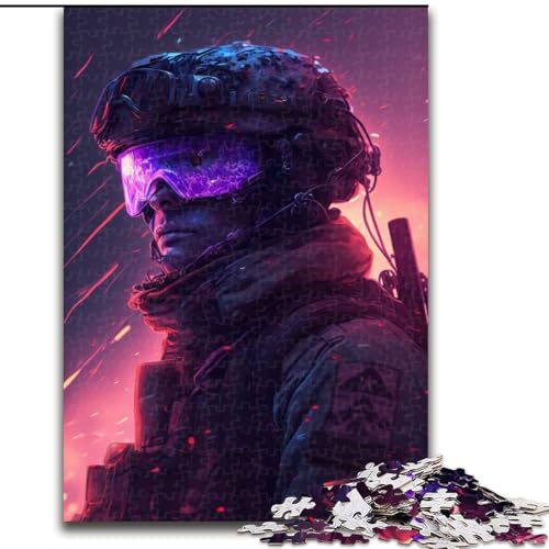Puzzle 1000 Teile für Erwachsene, Soldaten-Puzzle aus Holz, entspannende Unterhaltung, Heimdekoration, 1000 Teile(50x75cm) von MrChunlong