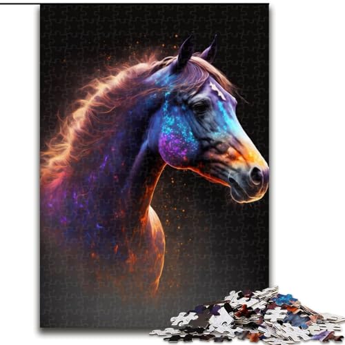 Puzzle 1000 Teile für Erwachsene, Sternpferd aus Holz, Kinder ab 14 Jahren, 50x75cm, Denkspiel für Teenager von MrChunlong