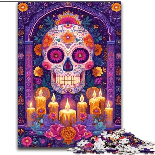 Puzzle 1000 Teile für Erwachsene, Sugar Skull Woman, hilft dem Gehirn, süchtig machendes Spielzeug zu trainieren, um Geduld zu fördern, perfekte Dekoration (Größe 26x38cm) von MrChunlong