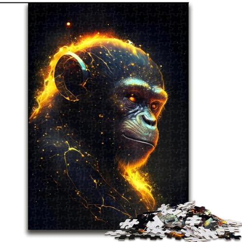 Puzzle 1000 Teile für Erwachsene, Tier-Affen-Puzzle aus Holz, Familieninteraktion und Gehirn-Herausforderung, Familienaktivitäts-Herausforderung, 1000 Teile(50x75cm) von MrChunlong