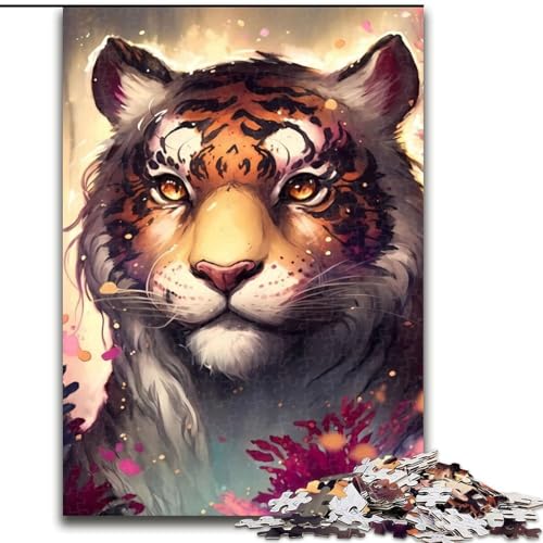 Puzzle 1000 Teile für Erwachsene, Tigermythologie-Puzzle aus Holz, Familie und Freunde, knifflige Herausforderung, 1000 Teile(50x75cm) von MrChunlong