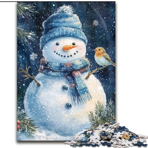 Puzzle 1000 Teile für Erwachsene, Weihnachtsschneemann, hilft dem Gehirn, süchtig machendes Spielzeug zu trainieren, um Geduld zu fördern, perfekte Dekoration (Größe 26x38cm) von MrChunlong