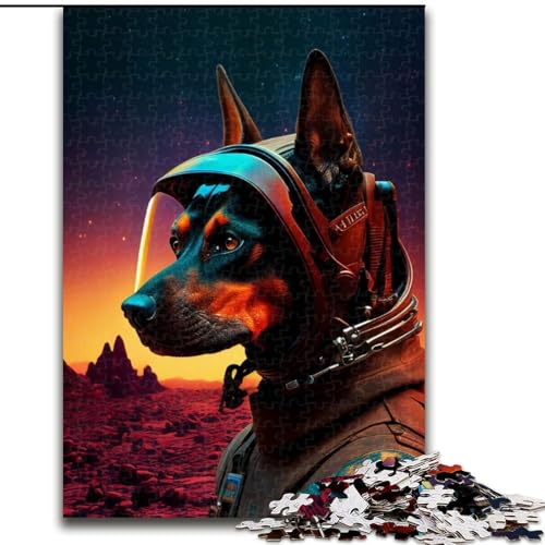 Puzzle 1000 Teile für Erwachsene, Weltraum-Dobermann, aus Holz, Kinder ab 14 Jahren, 50x75cm, Denkspiel für Teenager von MrChunlong