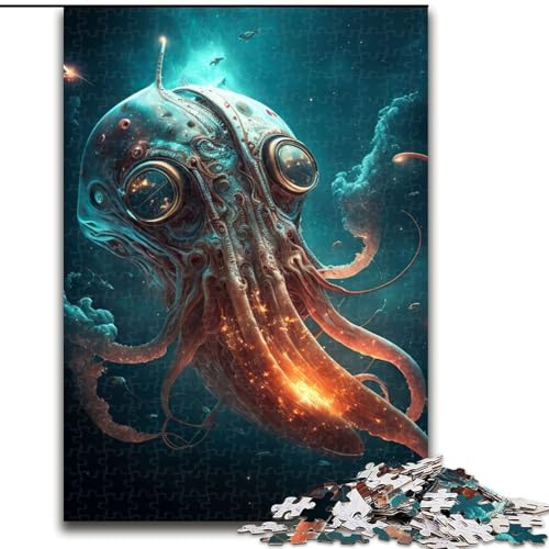 Puzzle 1000 Teile für Erwachsene, Weltraumkalmare aus Holz, perfekte DIY-Kunstdekoration oder Geburtstagsgeschenk, 50x75cm, anspruchsvolles Denkspiel – entspannendes Spielzeug für Teenager von MrChunlong
