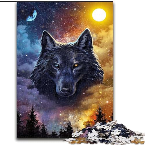 Puzzle 1000 Teile für Erwachsene, Wolf, Spiele, Spielzeug, Geschenk, einzigartige Geburtstags- und Geschenkideen für Kinder ab 14 Jahren (Größe 50x75cm) von MrChunlong
