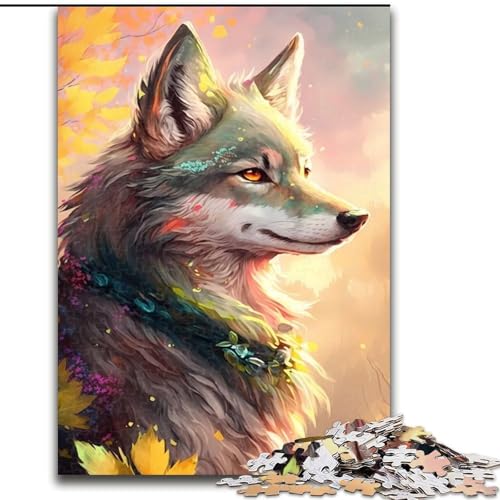 Puzzle 1000 Teile für Erwachsene, Wolf, traumhafte Puzzles aus Pappe, Familie und Freunde, knifflige Herausforderung, 1000 Teile(26x38cm) von MrChunlong