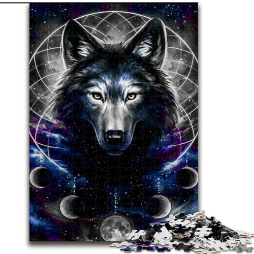 Puzzle 1000 Teile für Erwachsene, Wolf-Puzzle aus Holz, Spielzeug, Geschenk, pädagogisches, intellektuelles, entspannendes Familienspiel, 1000 Teile(50x75cm) von MrChunlong