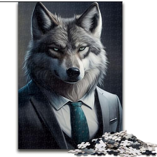 Puzzle 1000 Teile für Erwachsene, Wolfskostüm, Tierpuzzle aus Pappe, entspannende Unterhaltung, Heimdekoration, 1000 Teile(26x38cm) von MrChunlong