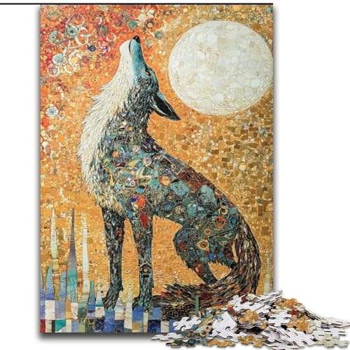Puzzle 1000 Teile für Erwachsene, Wolfskunst, hilft dem Gehirn, süchtig machendes Spielzeug zu trainieren, um Geduld zu fördern, perfekte Dekoration (Größe 50x75cm) von MrChunlong