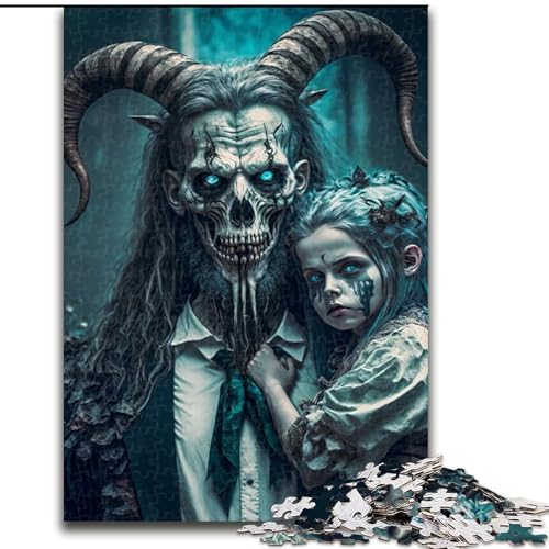 Puzzle 1000 Teile für Erwachsene, Ziegenteufel-Puzzle aus Holz, Weihnachten, Halloween, Ostern, Neujahr, 1000 Stück(50x75cm) von MrChunlong