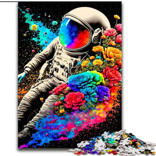 Puzzle 1000 Teile für Erwachsene, bunter Astronaut aus Holz, Kinder ab 14 Jahren, 50x75cm, Denkspiel für Teenager von MrChunlong