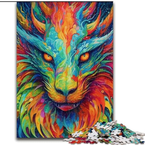 Puzzle 1000 Teile für Erwachsene, bunter Drache aus Holz, Kinder ab 14 Jahren, 50x75cm, Spaß für die ganze Familie, Basteln, perfekt für Geburtstage, Feiertage von MrChunlong