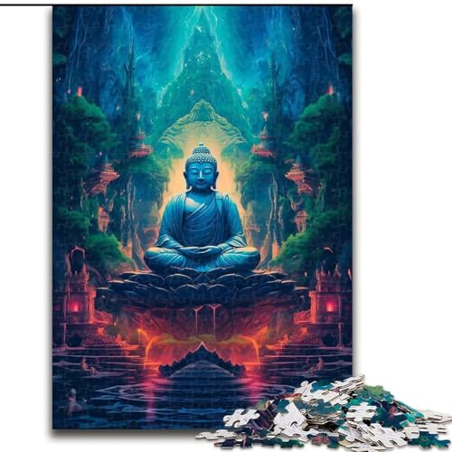 Puzzle 1000 Teile für Erwachsene, bunter Graffiti-Buddha aus Holz, Kinder ab 14 Jahren, 50x75cm, lustiges Basteln für die ganze Familie, perfekt für Geburtstage, Feiertage von MrChunlong