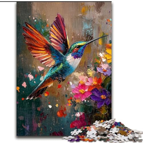 Puzzle 1000 Teile für Erwachsene, bunter Kolibri, Lernspiele, Heimdekoration ganze Familie (Größe 50x75cm) von MrChunlong