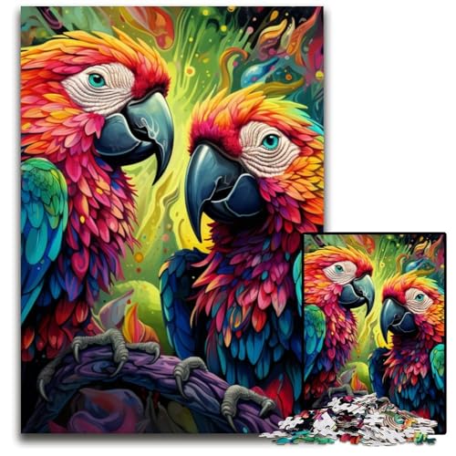 Puzzle 1000 Teile für Erwachsene, bunter Papagei, Papppuzzle, interaktives Familienspiel, Bastelgeschenk mit farbenfrohen Kunstwerken, 26x38cm/10,23x14,96 Zoll Puzzle 1000 Teile für Erwachsene, bunter Papagei, Papppuzzle, interaktives Familienspiel, Bastelgeschenk mit farbenfrohen Kunstwerken, 26x38cm/10,23x14,96 Zoll von MrChunlong