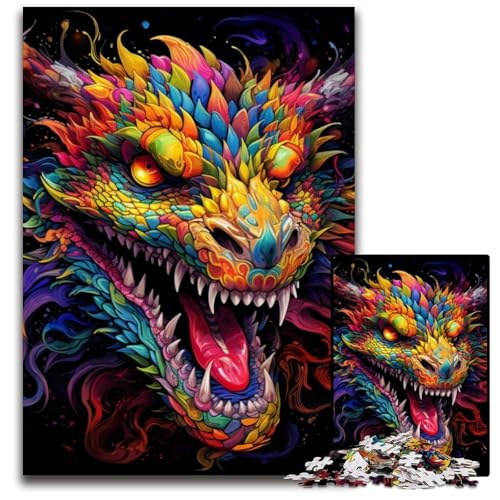 Puzzle 1000 Teile für Erwachsene, bunter chinesischer Drache, Papp-Puzzle, interaktives Familienspiel, Bastelgeschenk mit farbenfrohen Kunstwerken, 26x38cm/10,23x14,96 Zoll Puzzle 1000 Teile für Erwachsene, bunter chinesischer Drache, Papp-Puzzle, interaktives Familienspiel, Bastelgeschenk mit farbenfrohen Kunstwerken, 26x38cm/10,23x14,96 Zoll von MrChunlong