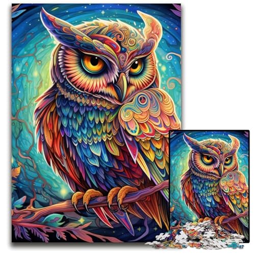 Puzzle 1000 Teile für Erwachsene, buntes Eulen-Kunst-Puzzle aus Karton, Denkspiel, interaktives Familienspiel, geeignet für Kinder ab 14 Jahren, 26x38cm/10,23x14,96 Zoll Puzzle 1000 Teile für Erwachsene, buntes Eulen-Kunst-Puzzle aus Karton, Denkspiel, interaktives Familienspiel, geeignet für Kinder ab 14 Jahren, 26x38cm/10,23x14,96 Zoll von MrChunlong