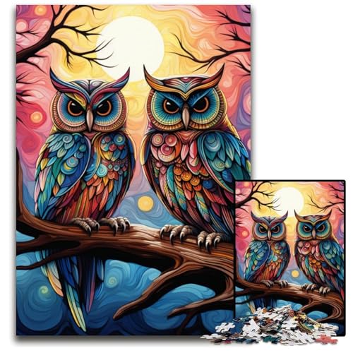 Puzzle 1000 Teile für Erwachsene, buntes Eulen-Kunst-Puzzle aus Karton, Denkspiel, interaktives Familienspiel, geeignet für Kinder ab 14 Jahren, 26x38cm/10,23x14,96 Zoll Puzzle 1000 Teile für Erwachsene, buntes Eulen-Kunst-Puzzle aus Karton, Denkspiel, interaktives Familienspiel, geeignet für Kinder ab 14 Jahren, 26x38cm/10,23x14,96 Zoll von MrChunlong