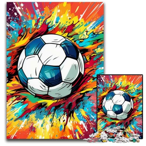 Puzzle 1000 Teile für Erwachsene, buntes Fußball-Puzzle aus Pappe, Denkspiel für Teenager und Familieninteraktion, 26x38cm/10,23x14,96 Zoll Puzzle 1000 Teile für Erwachsene, buntes Fußball-Puzzle aus Pappe, Denkspiel für Teenager und Familieninteraktion, 26x38cm/10,23x14,96 Zoll von MrChunlong